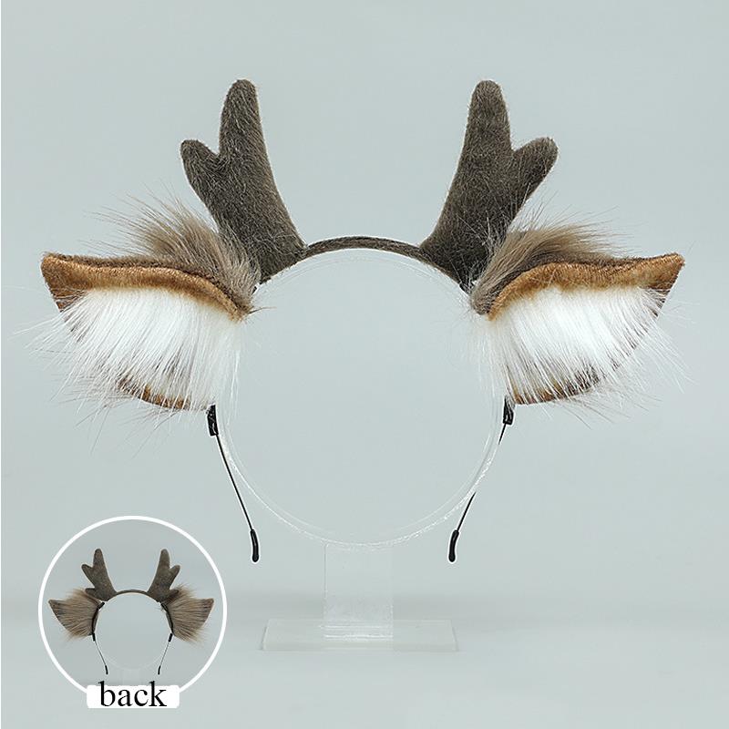 Handmade Animal Fur Antler Hea - огляд і ціна Reindeer Antlers Headband