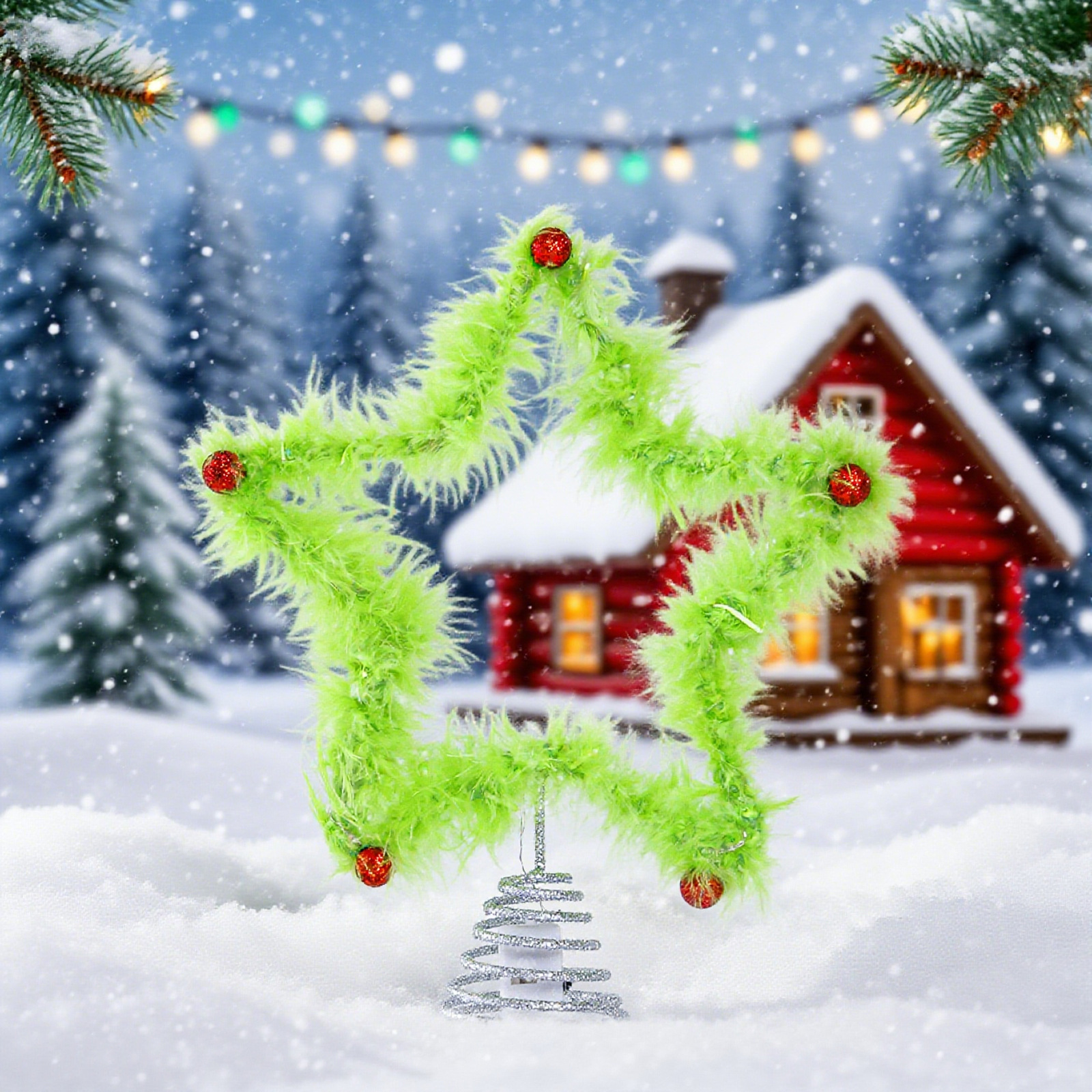 Christmas Fuzzy Grinch Star Tr - огляд і ціна Star Tree Topper