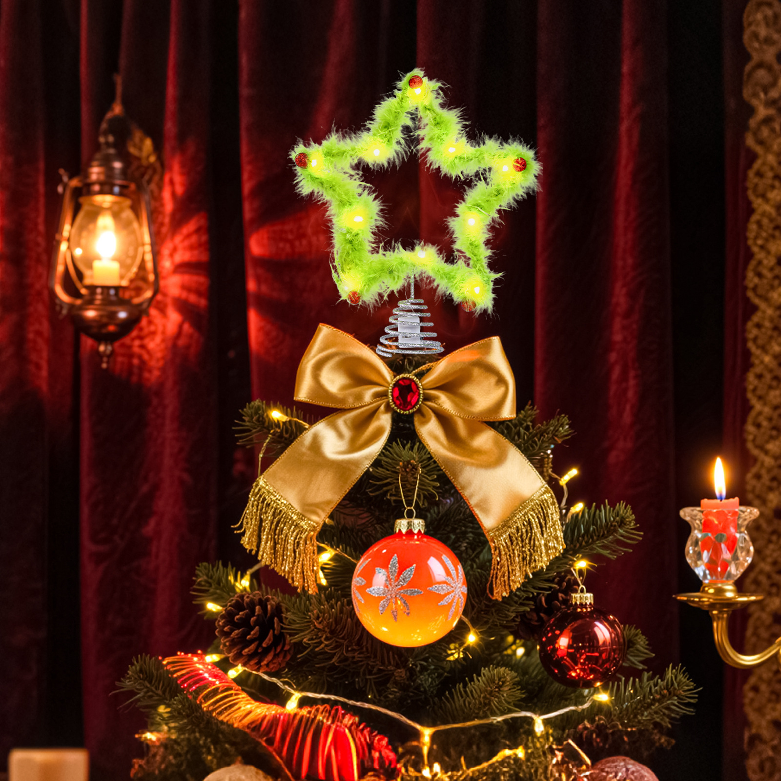Christmas Fuzzy Grinch Star Tr - огляд і ціна Star Tree Topper