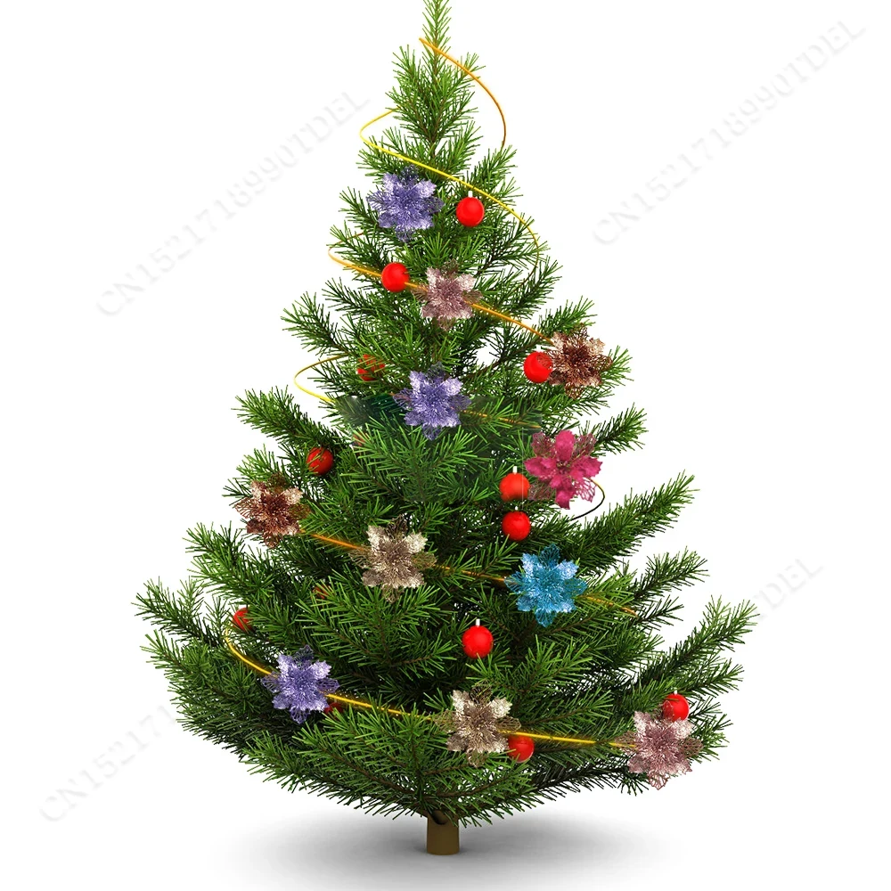 5pcs 9cm Glitter Artifical Chr - огляд і ціна Christmas Wreath Fake