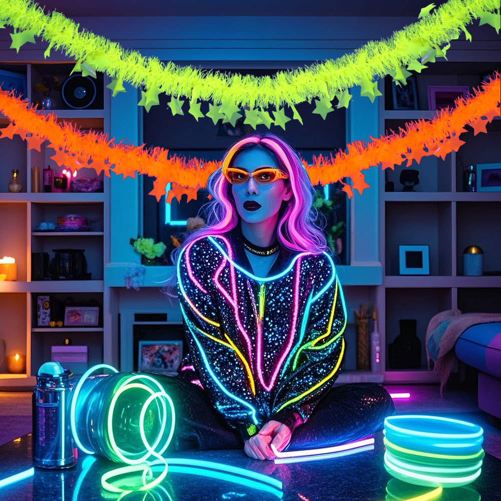 Birthday Theme Fluorescent Mac - огляд і ціна Tinsel Garland Decoration