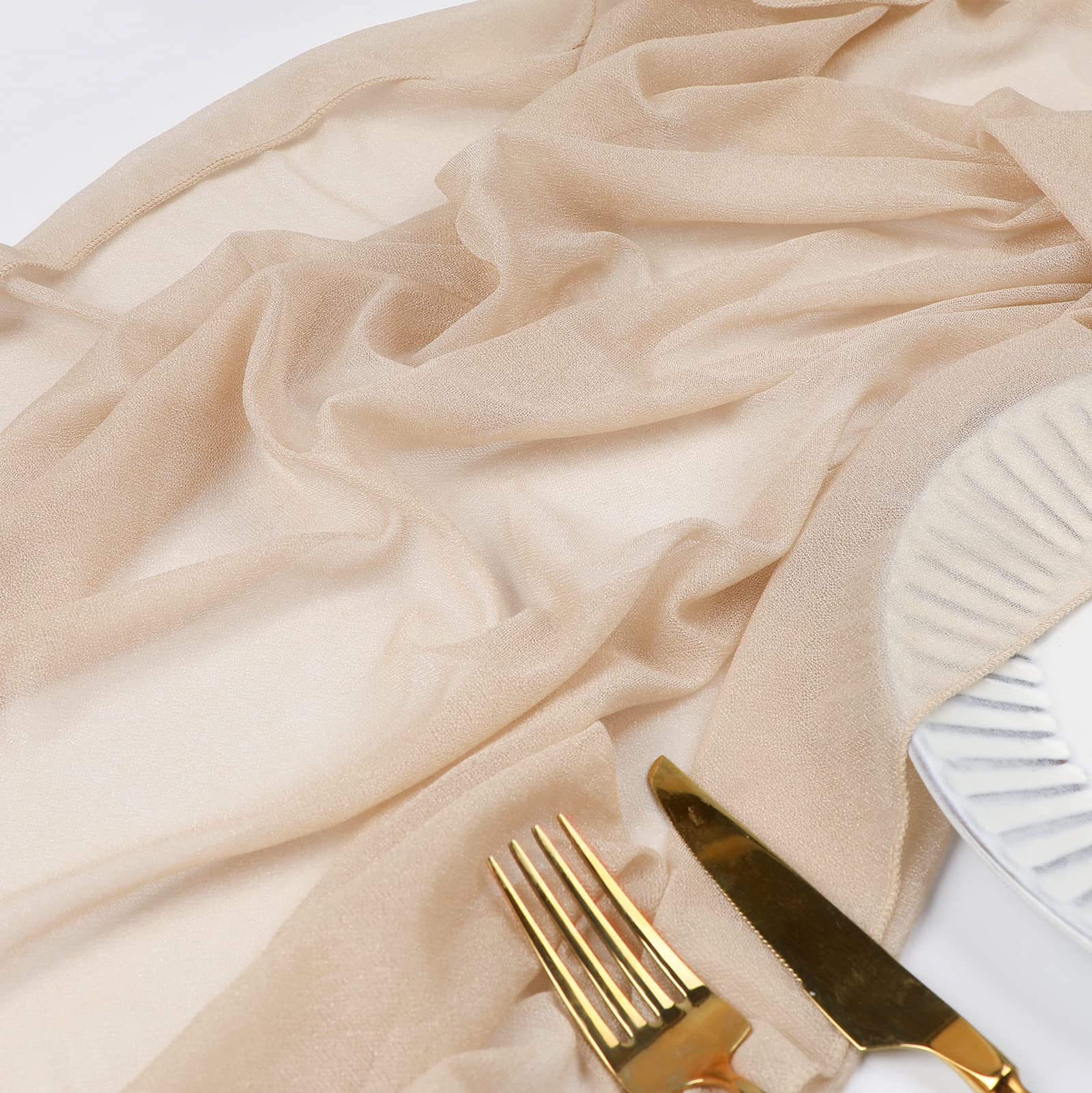 Beige Table Runner Chiffon Tab - огляд і ціна Christmas Table Runner