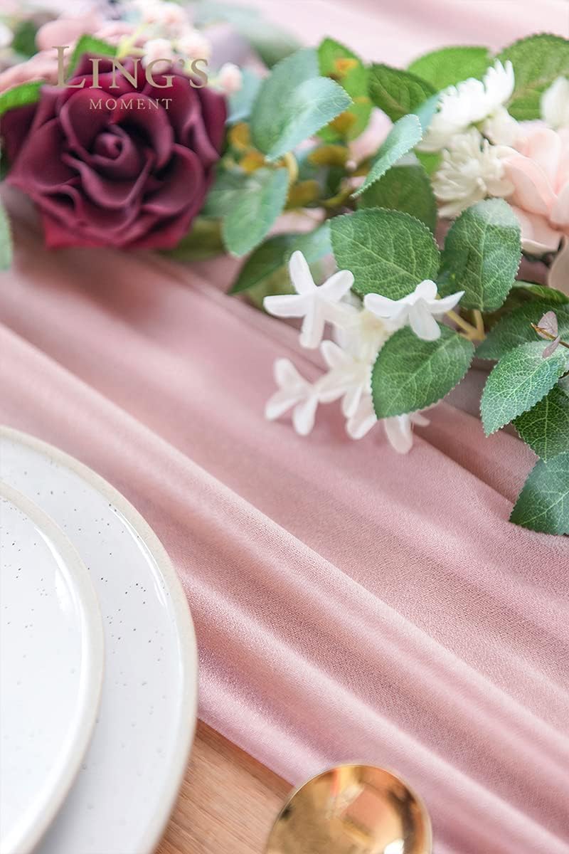 Beige Table Runner Chiffon Tab - огляд і ціна Christmas Table Runner