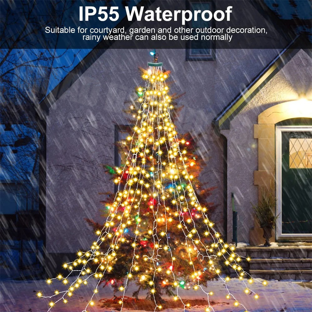 Christmas Tree Waterfall Light - огляд і ціна Star Tree Topper