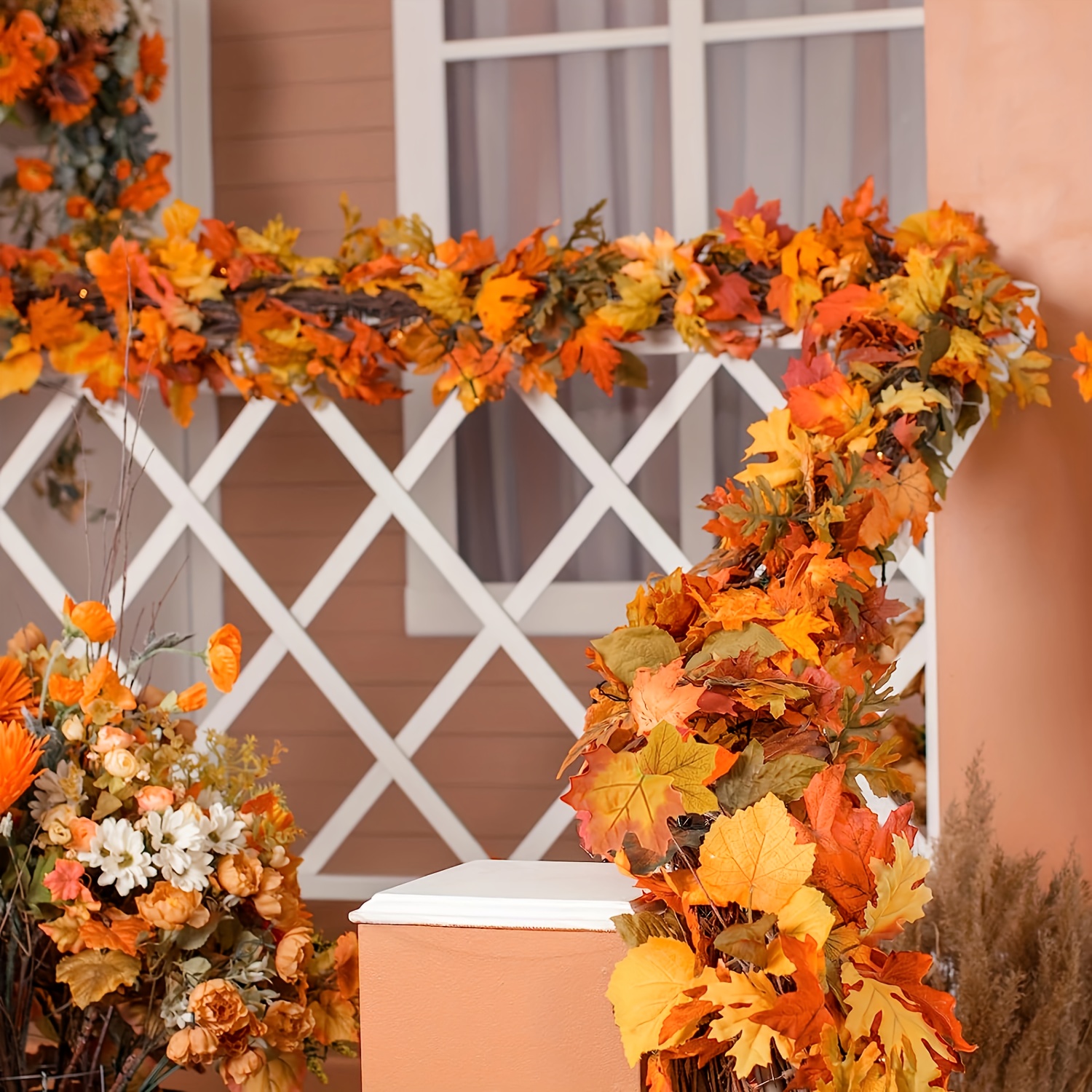 100CM Autumn Artificial Maple  - огляд і ціна Christmas Wreath Fake