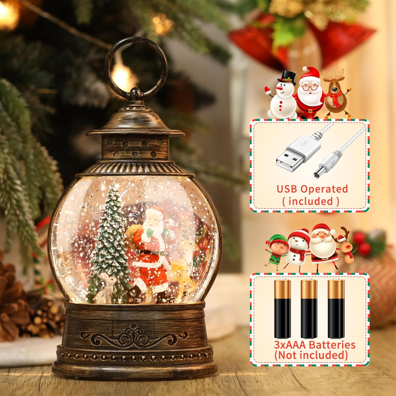 Christmas Snow Globe Lantern w - огляд і ціна Snow Globe Musical