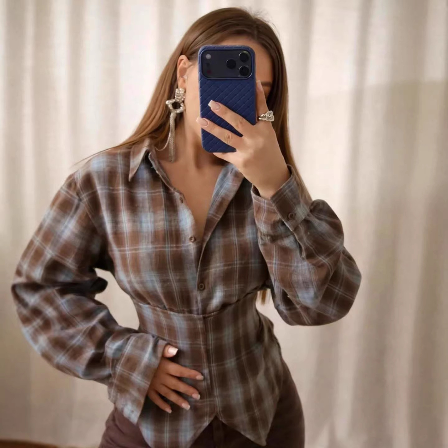 Loose Women's Plaid Blouse Vin - огляд і ціна Christmas Throw Blanket