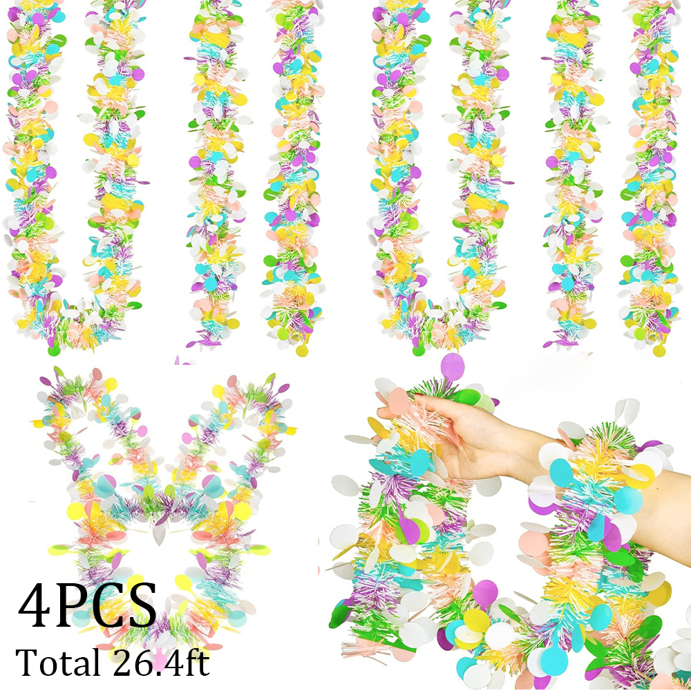 4pc Easter Tinsel Garlands Col - огляд і ціна Tinsel Garland Decoration