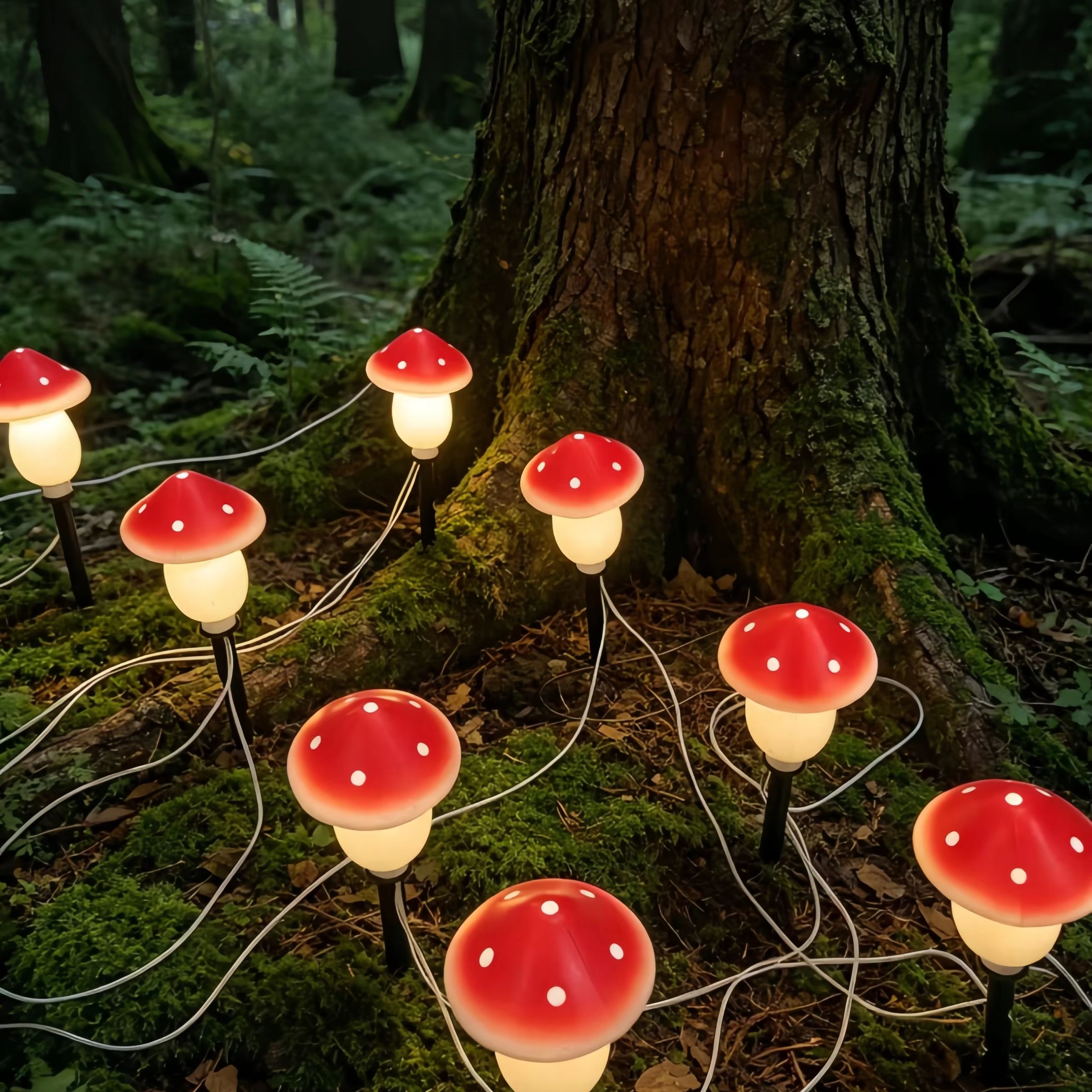Solar Mushroom String Lights W - огляд і ціна Christmas Lights Outdoor