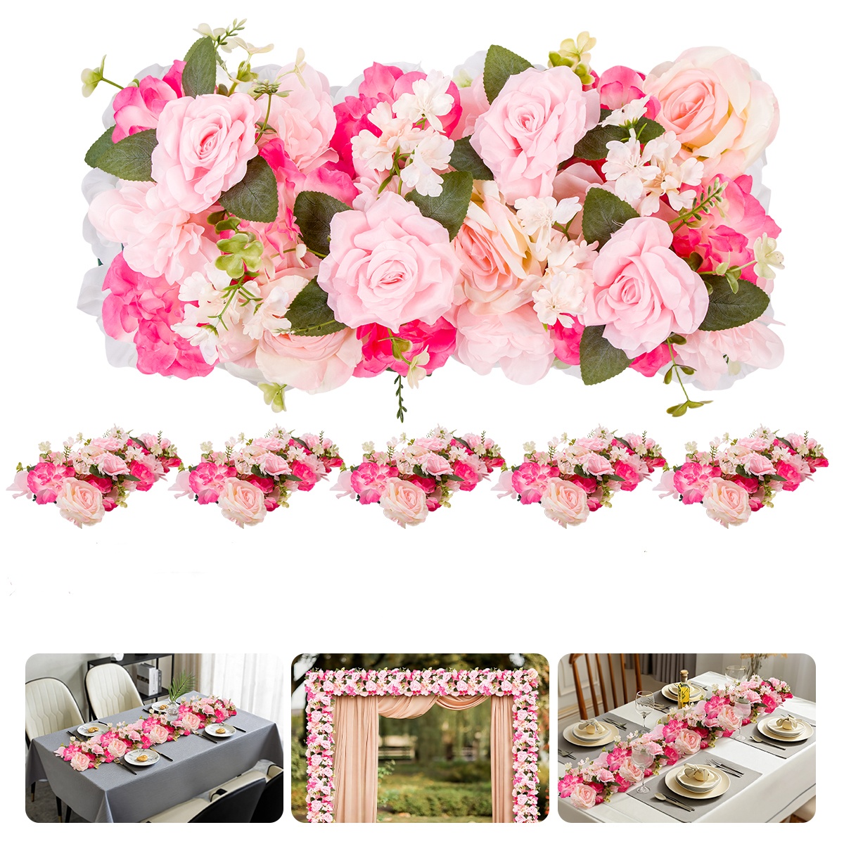 6 Pcs Artificial Flower Garlan - огляд і ціна Christmas Table Runner