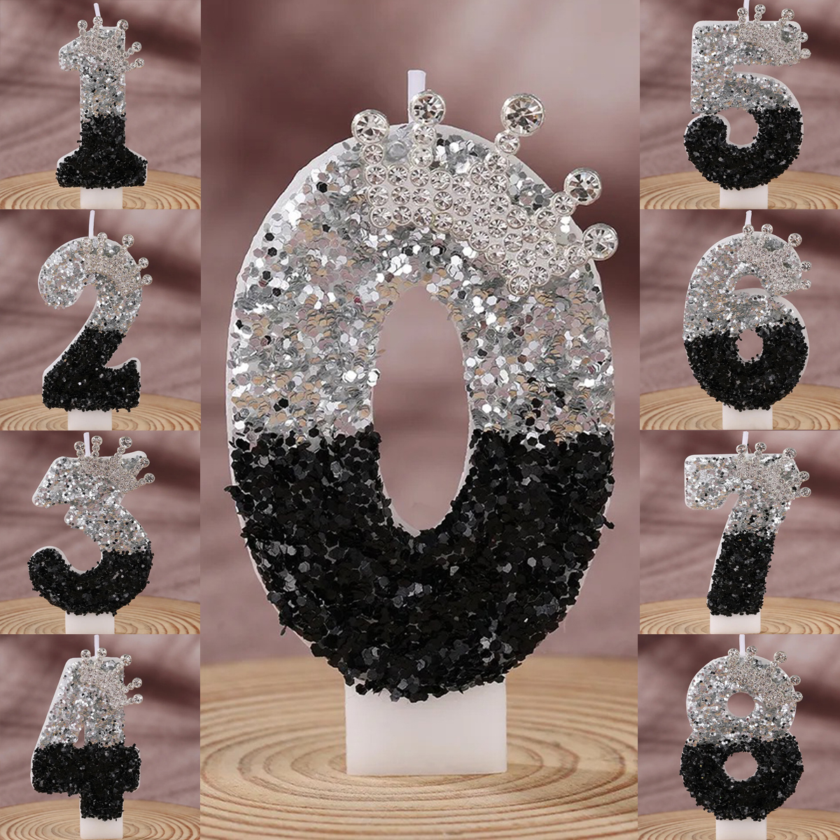 Black Silver Gradient Crown Ha - огляд і ціна Holiday Candle Set